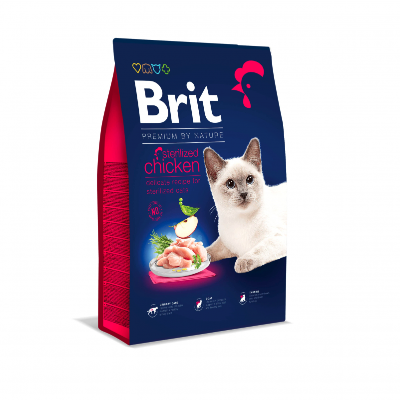 Brit Premium By Nature Cat Sterilized Chicken 8 Kg 1 BRIT PREMIUM CAT STERILIZED CHICKEN 8 KG